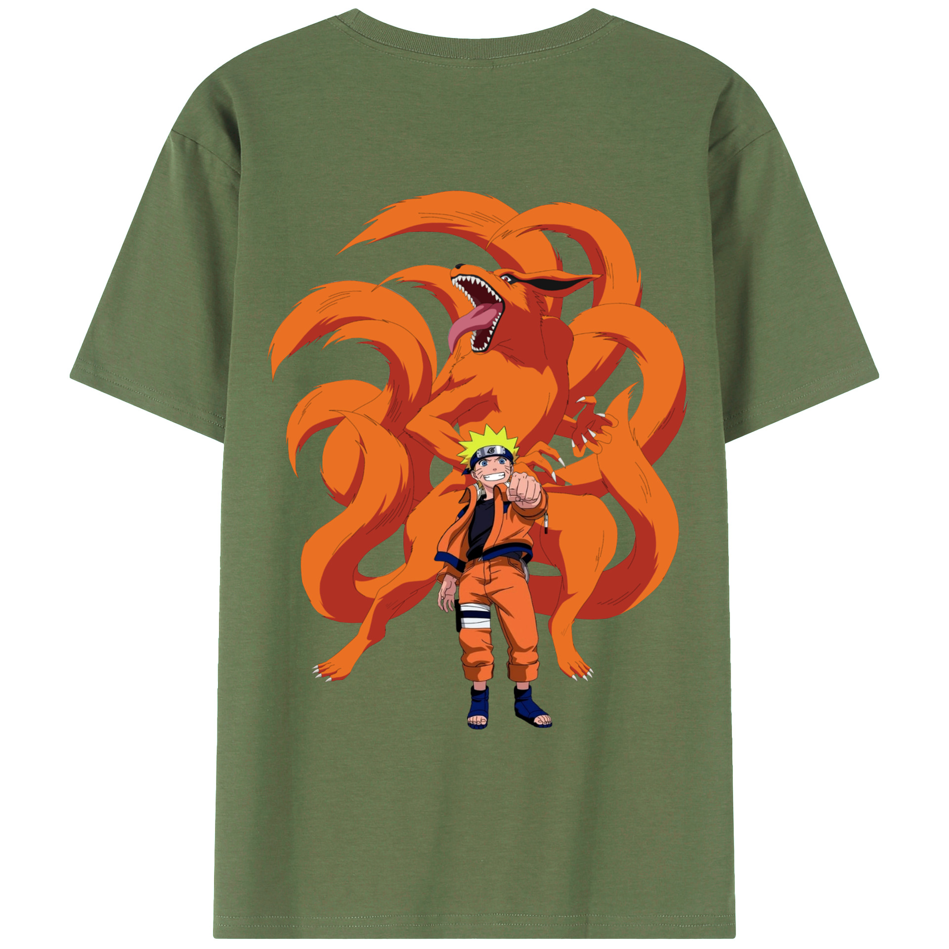 （画像用） NARUTO -ナルト- うずまき ナルト Uzumaki Naruto 綿100％ メンズ半袖Tシャツ（バックプリント） 通気性